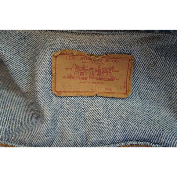 Vintage Levis 70506 0214 Denim Trucker Jacket Mens Size 38 Small Pockets USA - Picture 8 of 9